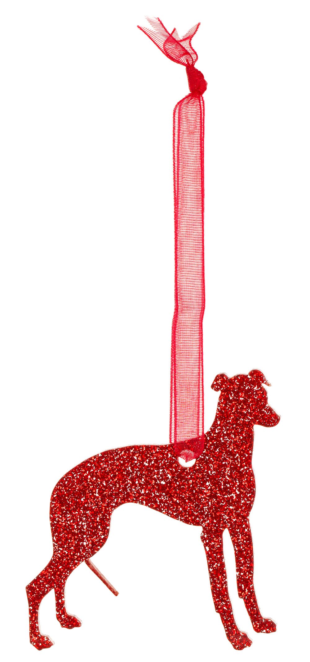 Glitter Greyhound Christmas Decoration (green, silver or red)