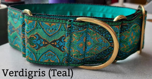 Luxury Martingale Collar 5 cm  - Verdigris ( Teal )