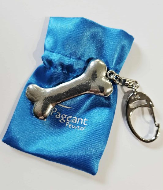 Dogs Bone 3D Pewter Keyring